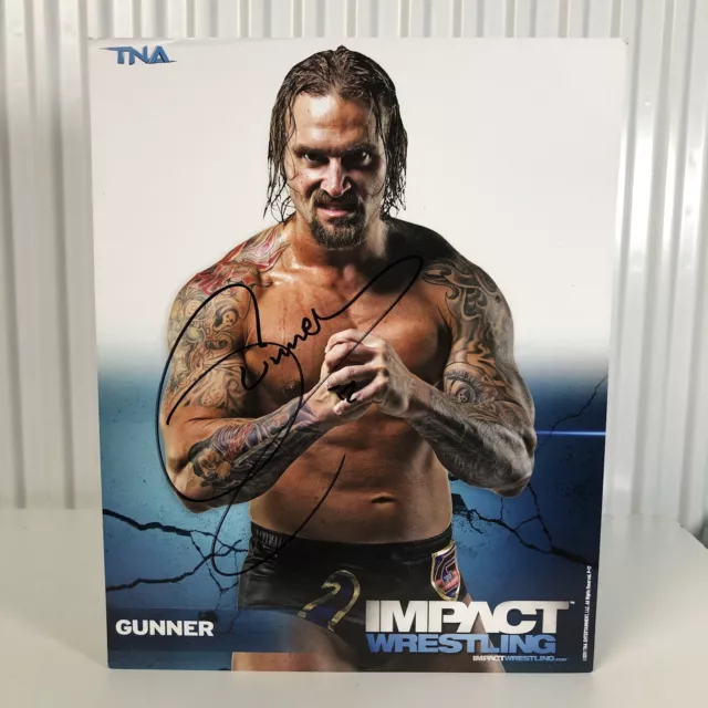 Gunner Hand Signed Official Impact Wrestling Promo Photo 8” x 10” /  WWE