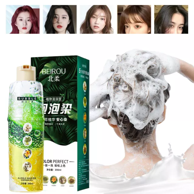 Bubble Plant Hair Dye Shampoo Household Easy-to-wash Hair Washing Color Cream