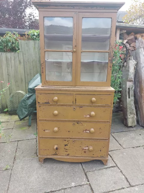 Victorian Mahogany Painted Drawers And Cabinet