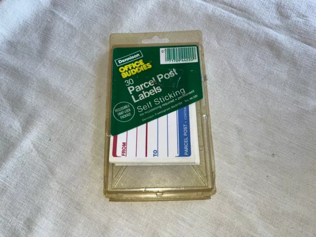 Vintage Package Of 25 Dennison Office Buddies Parcel Post Self-Sticking Labels