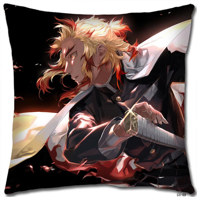 DEMON SLAYER - Kyojuro Rengoku 2nd Form Square Pillow NEW Kimetsu no ...