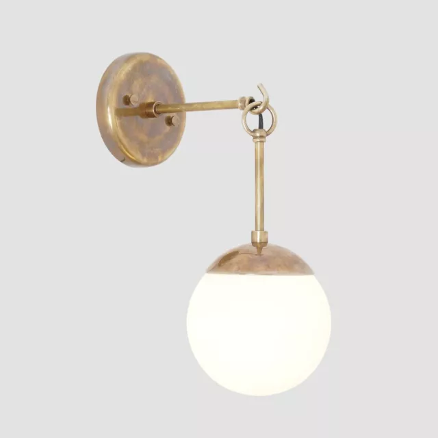 Contemporary Single Globe Wall Sconce Lamp Modern Wall Light In Raw Brass Finish