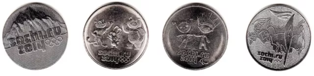4 coins 25 roubles 2011, 2012, 2013, 2014 XXII Olympic Winter Games in Sochi UNC 4 coins 25 roubles 2011, 2012, 2013, 2014 XXII Olympic Winter Games in Sochi UNC