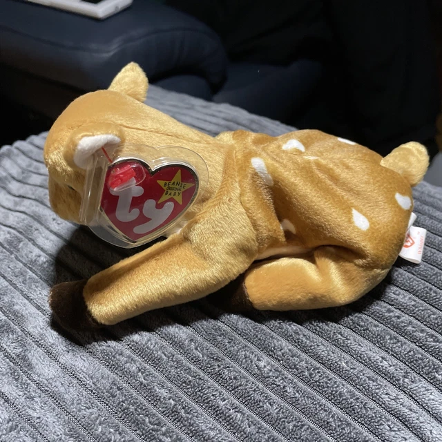 Ty Beanie Babies Whisper The Deer With Tags and  Tag Protector. Owned From New.