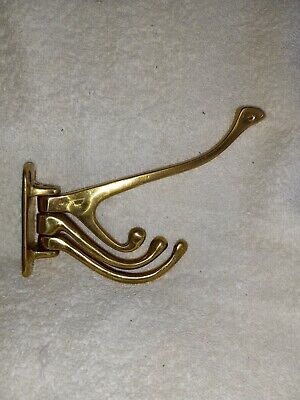 Vintage Brass 3 Prong Swivel Towel Robe Hook for Wall