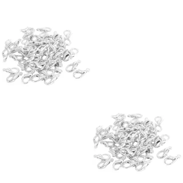 200 Pcs Lobster Clasps Bracelet Jewelry Necklaces Claw and Jump Rings for Metal 3