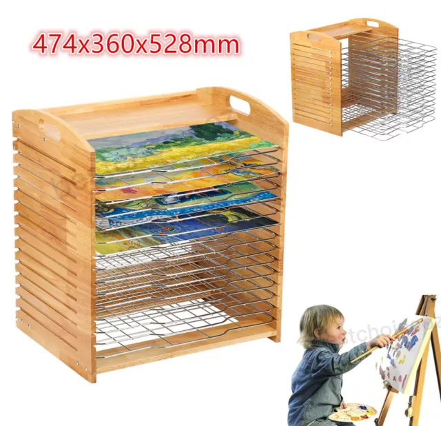 Paint Art Drying Rack with 15 Removable Shelves for Classrooms and Art Studios