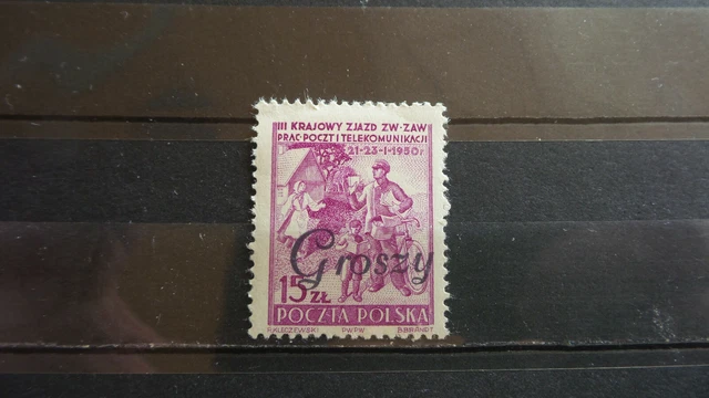 Polen 1950 / Kat. Fischer Nr. 510 mit Aufdruck Groszy