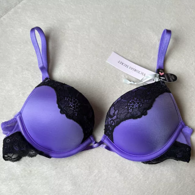 VICTORIA SECRET BRA Bombshell Push Up Adds 2 Cup Sizes Mauve Solid