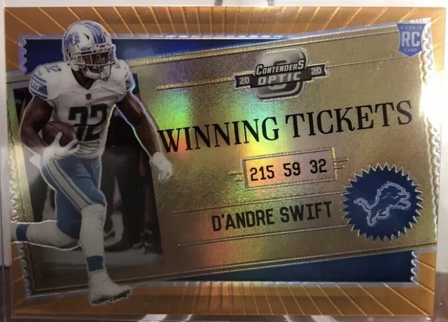 2020 Contenders Optic D’ANDRE SWIFT RC WINNING TICKETS ORANGE ROOKIE SP #’d 1/50