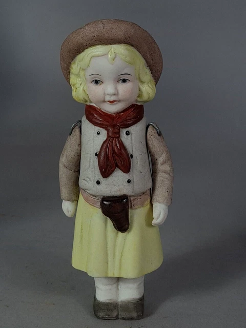 Ancienne Poupée Lilliputienne Articulée En Biscuit – XIXe, Fabrication Allemande