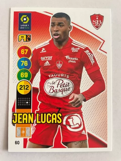 Adrenalyn Xl Ligue 1 2021 / 2022 - Jean Lucas - Brest - N°60