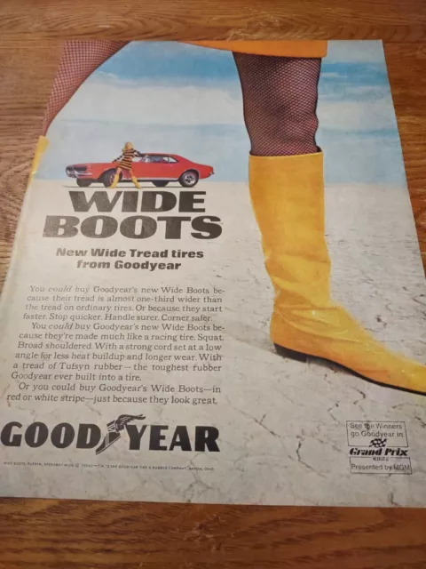 1967 Good Year Wide Boots Wide Track Tires Magazine Ad