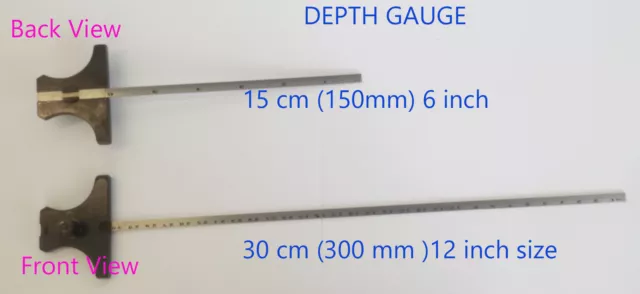 150mm 300mm DEPTH GAUGE METRIC IMPERIAL ENGINEERS Tool