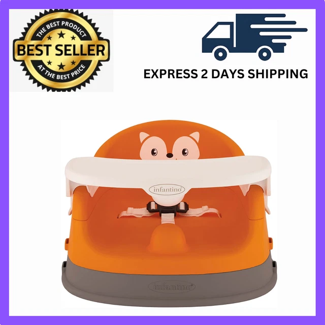 Grow-With-Me 4-In-1 Two-Can-Dine Feeding Booster Seat, Fox-Theme, Space-Saving