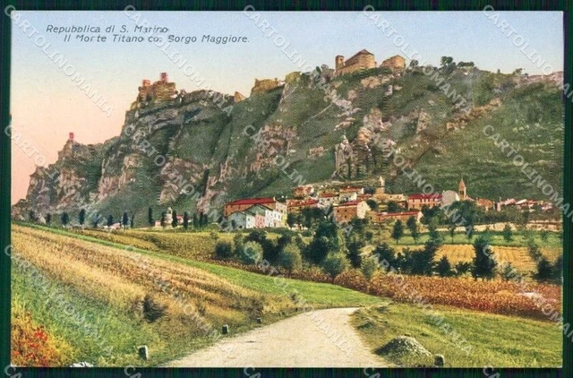 San Marino Città Monte Titano Borgo Maggiore cartolina RT1104