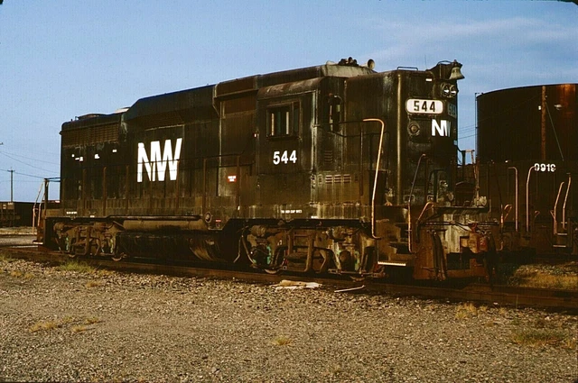 Original Kodachrome Slide Norfolk & Western Gp-30 #544 Norfolk, Va Sept 1987