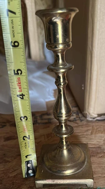 Vintage Mid 20th Century English Solid Brass Candlesticks