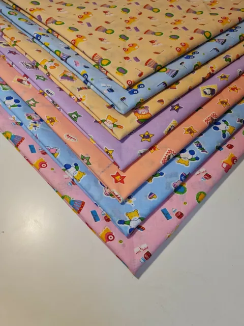 100% COTTON POPLIN Material NOVELTY KIDS SHEETING CRAFT QUILTING FABRIC 44"