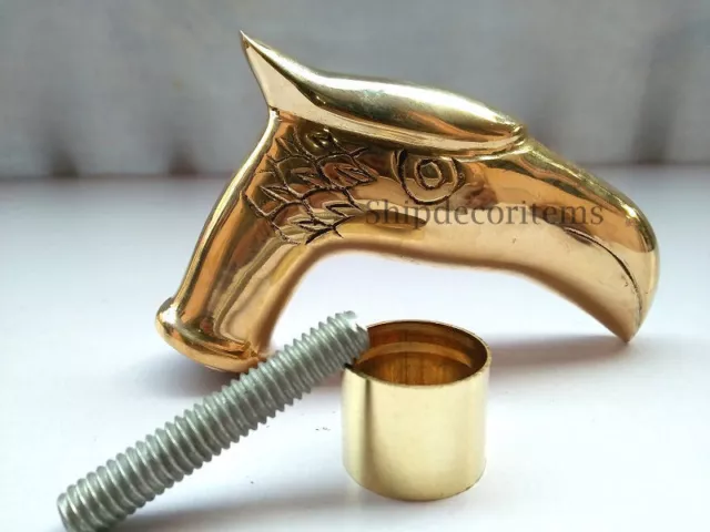 Eagle Head Cast Brass Outside handle Solid Vintage Cane Walking Stick Handle