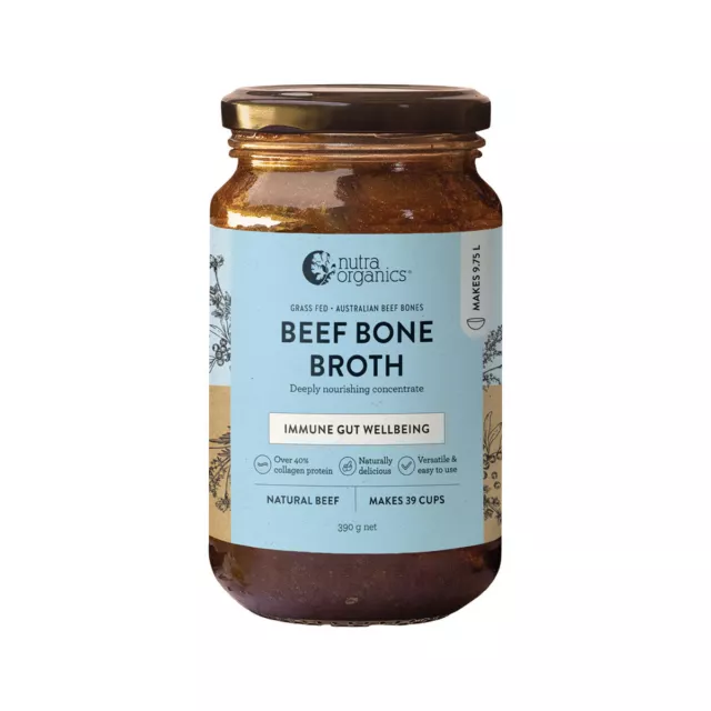 Nutra Organics Bone Broth Beef Deeply Nourishing Concentrate 390g