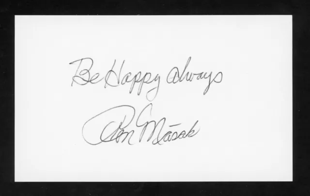 RON MASAK ACTOR: Bewitched, Evel Knievel, Twilight Zone Signed 3x5 Card ...
