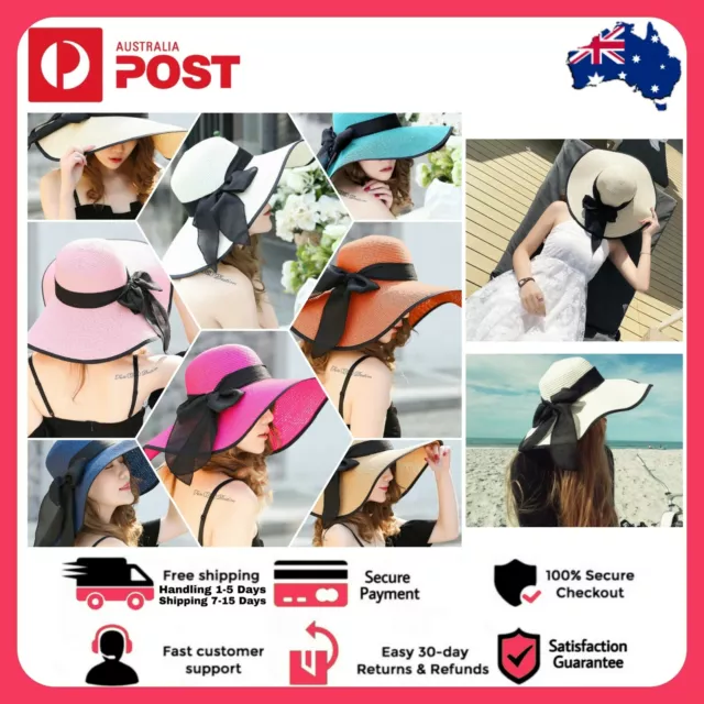 Women Wide Brim Hat Sun Protect Visor Bucket Camping Outdoor Sun Beach Floppy AU