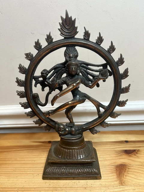 CAST BRASS HINDU God Lord Dancing Dance Shiva Nataraja Statue Figure 10 ...