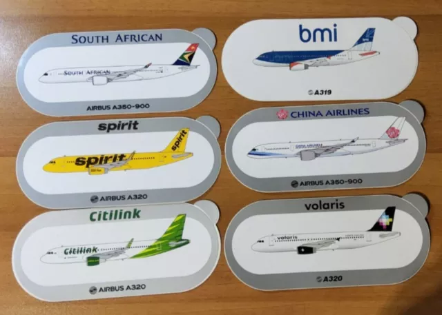 lot 6 AUTOCOLLANT STicker Aufkleber Adesivo AIRBUS AIRLINER AIRLINES A320 Avion