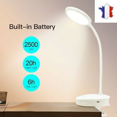 Lampe de Table Tactile LED Pince Lecture Bureau Veilleuse USB Rechargeable 45 Cm
