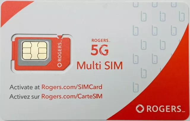 Rogers Mobile 5G 4G Multi Sim Card - Nano Micro Standard 3 in 1 Postpaid/Prepaid