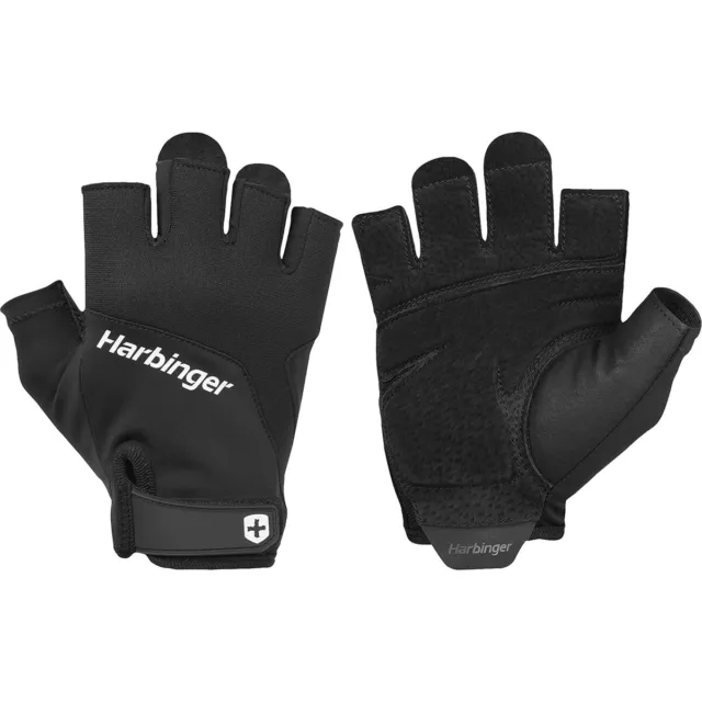 Harbinger Unisex Training Grip Weight Lifting Gloves - Black