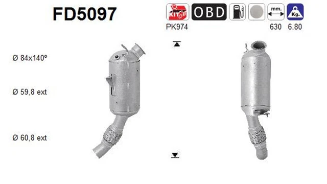 Filtro antiparticolato DPF filtro antiparticolato diesel AS FD5097 cordierite per BMW X1 E84