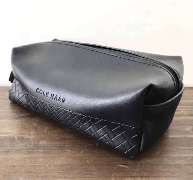 COLE HAAN for AMERICAN AIRLINES Little BLACK Faux Leather TRAVEL Toiletries CASE