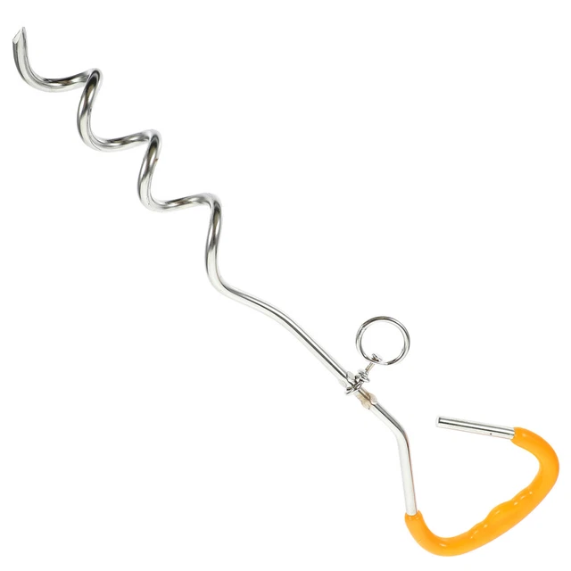 Piquet D'attache Pour Chien 50 Cm - En Fer, 2 Anneaux, Facile à Planter - Pour Jardin, Camping, Randonnée - 9