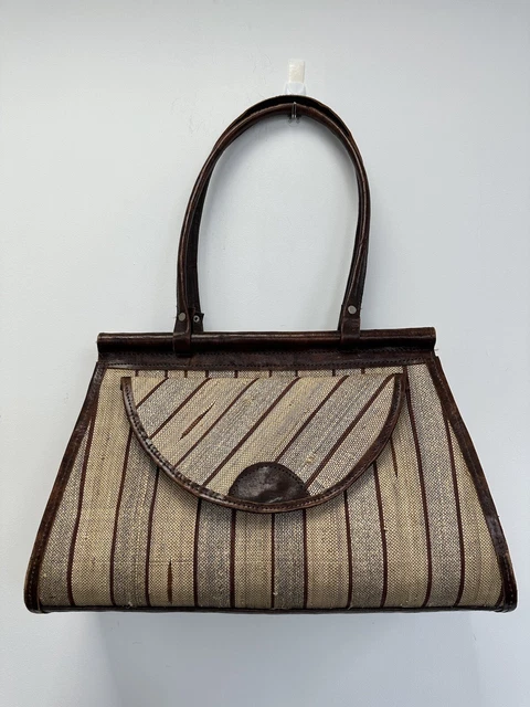 MADARAFF MADE IN Madagascar Beige Brown Shoulder Handbag Bag