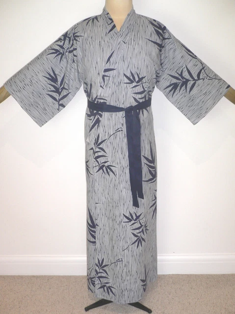 Abito vintage Mitsukiku da uomo stile kimono giapponese in cotone, abito
