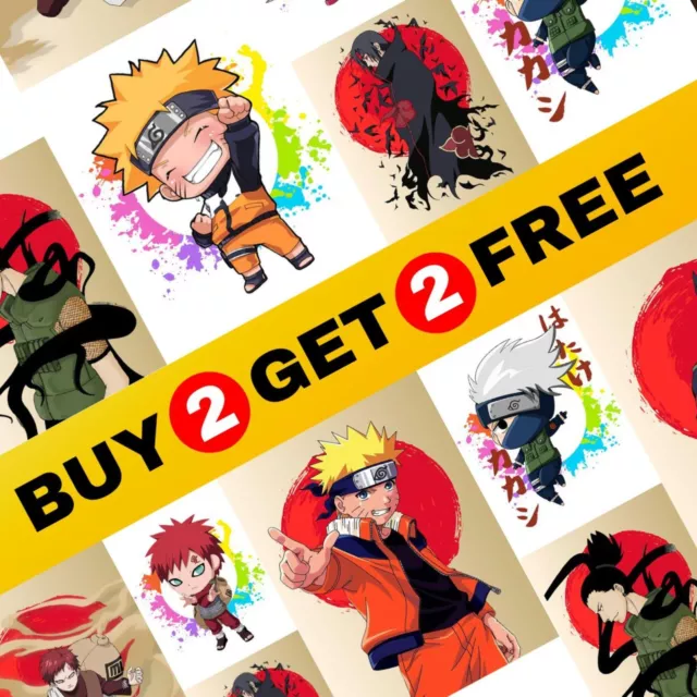 BUY 2 GET 2 FREE - Naruto Characters Wall Posters - Anime Gaming Room Decor