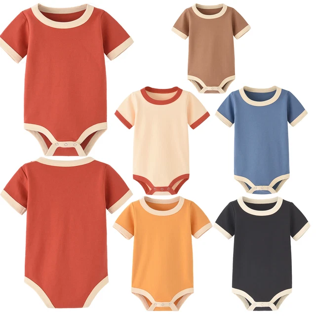 Baby Boy Girl One Piece Bodysuit Toddler Romper Top Short Sleeve Jumpsuit Outfit