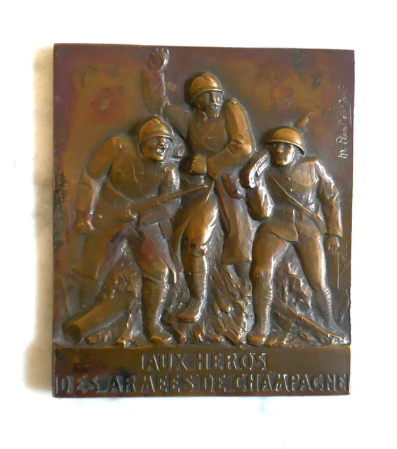 Médaille Rectangulaire Alexandre Dreux Par A. Finot - Bronze Signé Avec Boîte