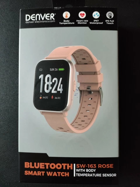 Denver SW-163 Rose Bluetooth Smartwatch mit Temperatursensor IP67 gebraucht