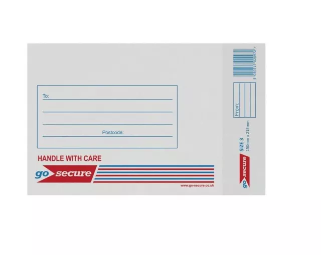 GoSecure Bubble Lined Envelope Size 3 150x215mm White (Pack of 20)