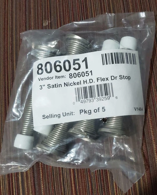 3" Spring Door Stop with Rubber Tip | AS LOW AS 50 CENTS EACH | Brass or Nickel 2
