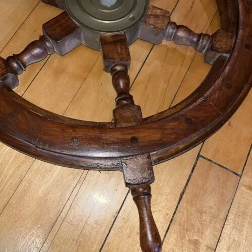 24" Maritime Boat Ships Captains Nautical Beach Ship Wheel Wooden Steering Wheel 2