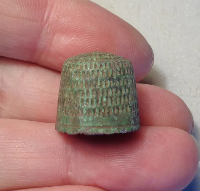 Dug Brass Thimble 1500s Metal Detecting Find