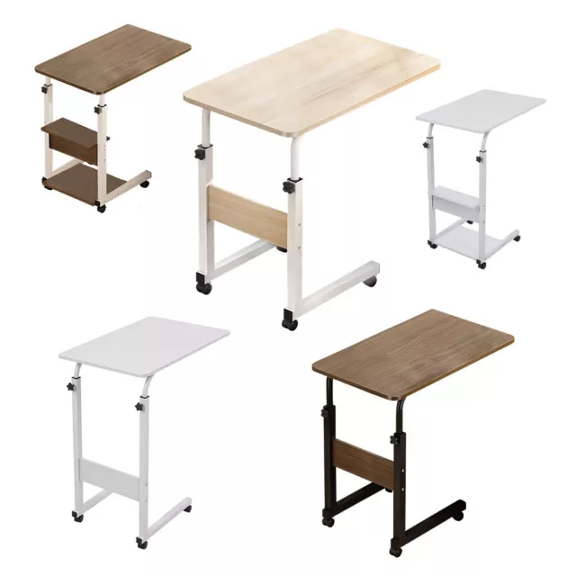 Over Bed Table W/ Shelf Aid Hospital Chair Height Adjustable Laptop Tray Trolley