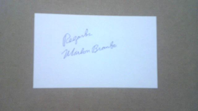 MARLON BRANDO SIGNED 3x5 INDEX CARD AUTOGRAPH - THE GODFATHER