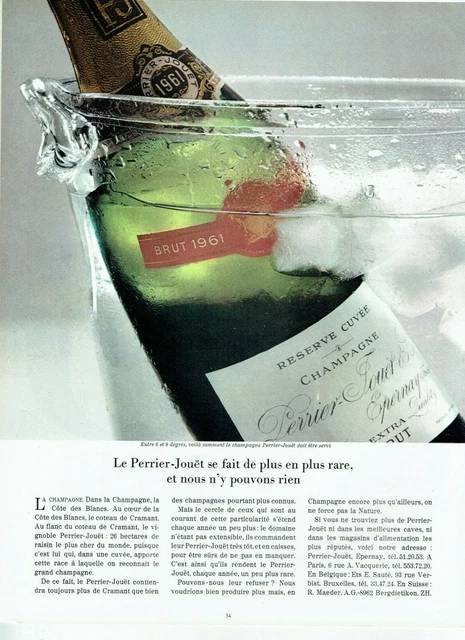 Publicité Advertising 0122  1966 champagne Perrier-Jouet  se de plus en + rare
