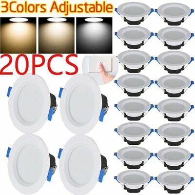 20Pcs 7W Dimmable LED Downlight Recessed Ceiling Panel Lamp Spotlight 85-265V