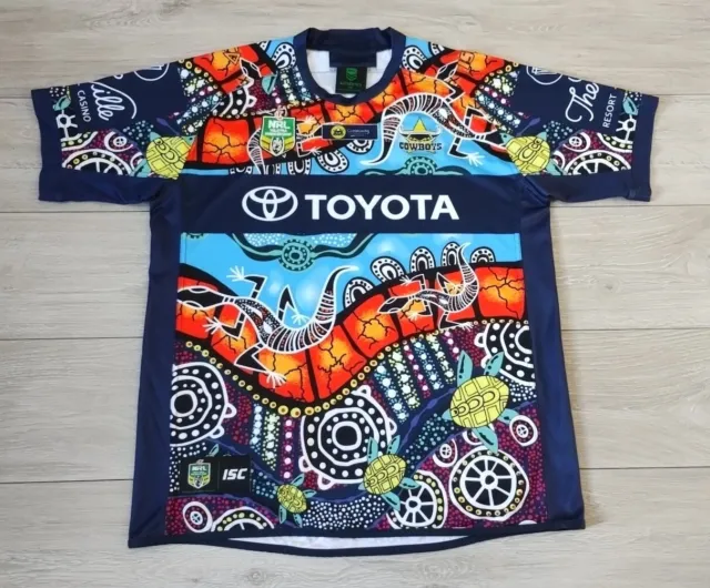 North Queensland Cowboys NRL Rugby League Indigenous Shirt 2018 - 2XL Jersey Top